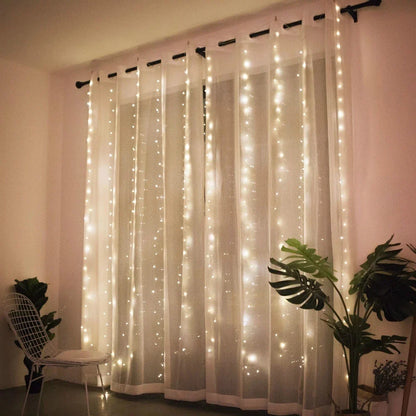 Christmas Lights Curtain Garland Merry Christmas Decorations