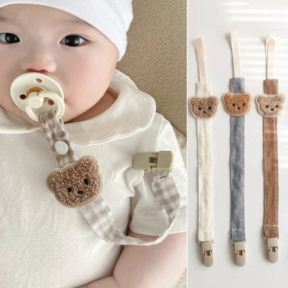 Cute Bear Baby Pacifier Chain Clips Holders