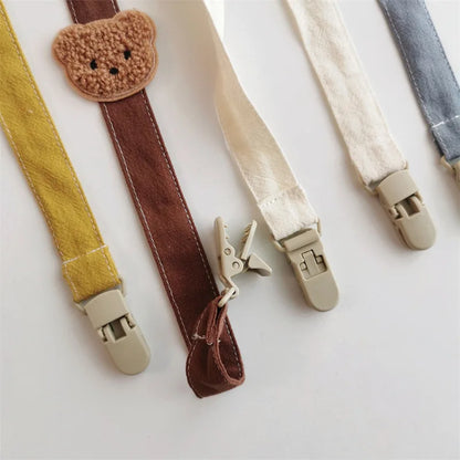 Cute Bear Baby Pacifier Chain Clips Holders