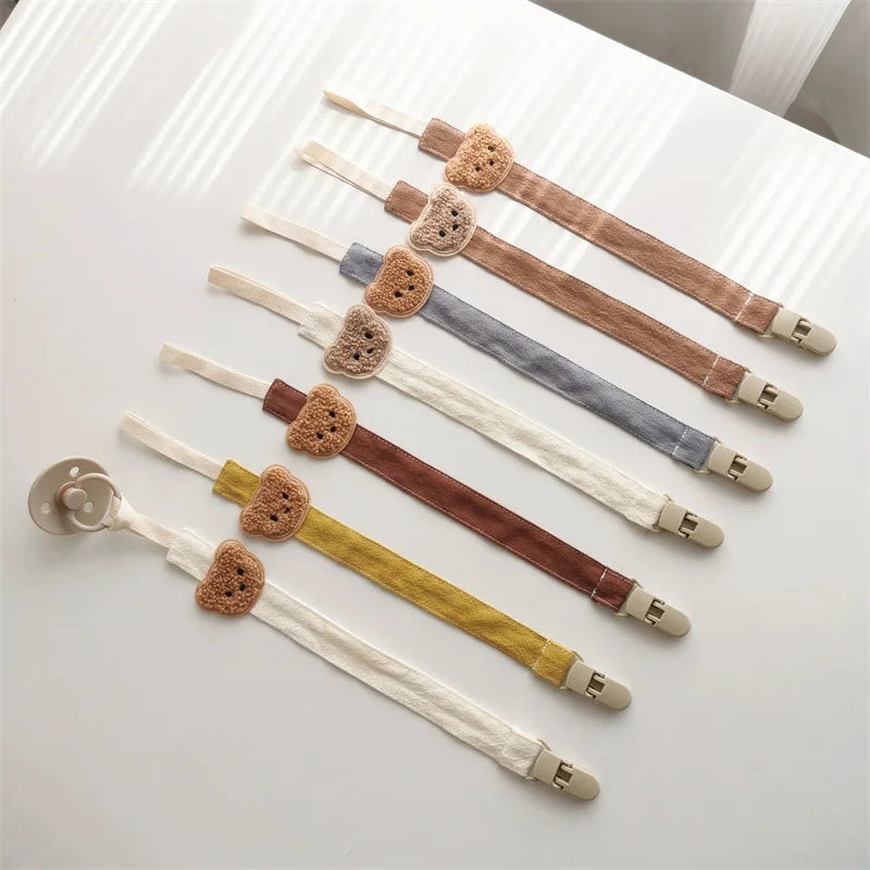 Cute Bear Baby Pacifier Chain Clips Holders